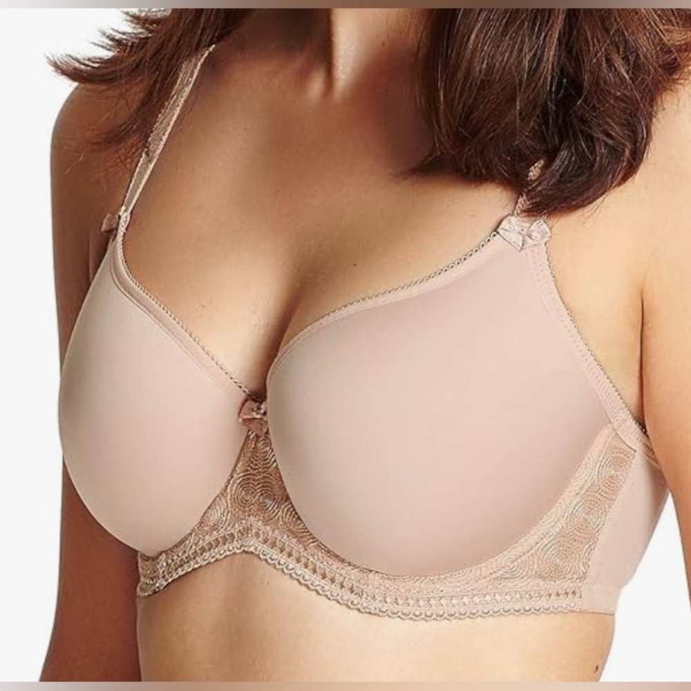 32DD Panache Cari bra beige, converts to T-back, lightweight, embroidered NWOT